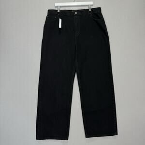 ASOS Design Curve High Rise Farleigh Straight Jeans Womens 14 Black Baggy Y2K